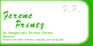 ferenc printz business card